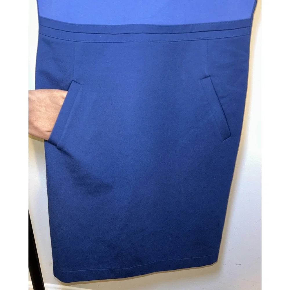 Lands' End Dress Blue Sleeveless Pointe Sheath Round Neck Size 6p - Picture 9 of 13